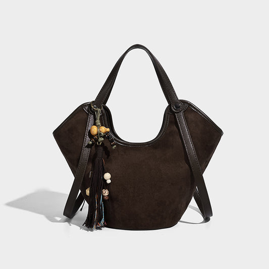 Women's Suede Handbags European and American Fashion Women's Bag