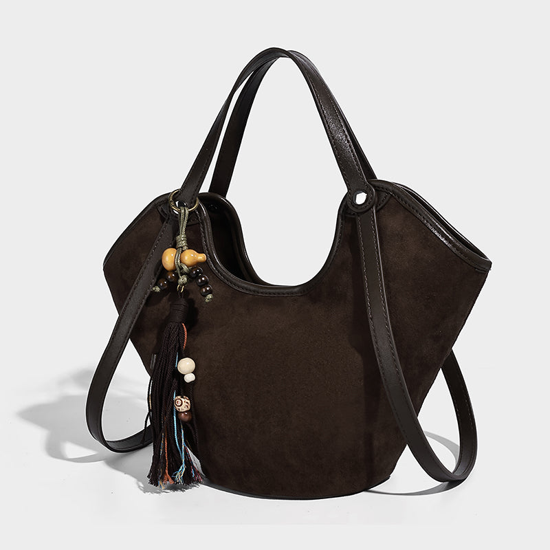 Women's Suede Handbags European and American Fashion Women's Bag