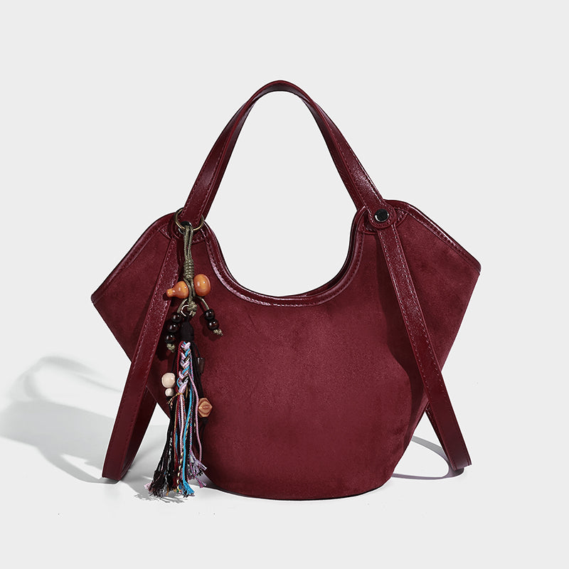 Women's Suede Handbags European and American Fashion Women's Bag