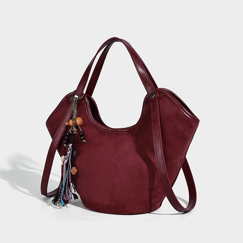 Women's Suede Handbags European and American Fashion Women's Bag