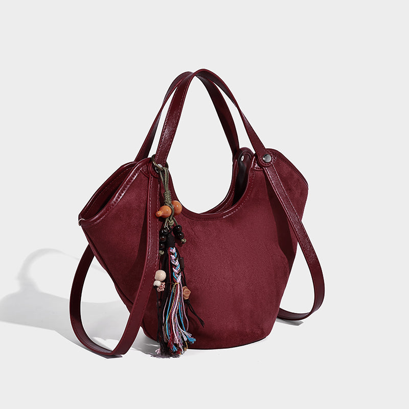 Women's Suede Handbags European and American Fashion Women's Bag