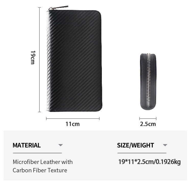 Long men's wallet business real leather wallet portable multifunctional accordion zipper bag