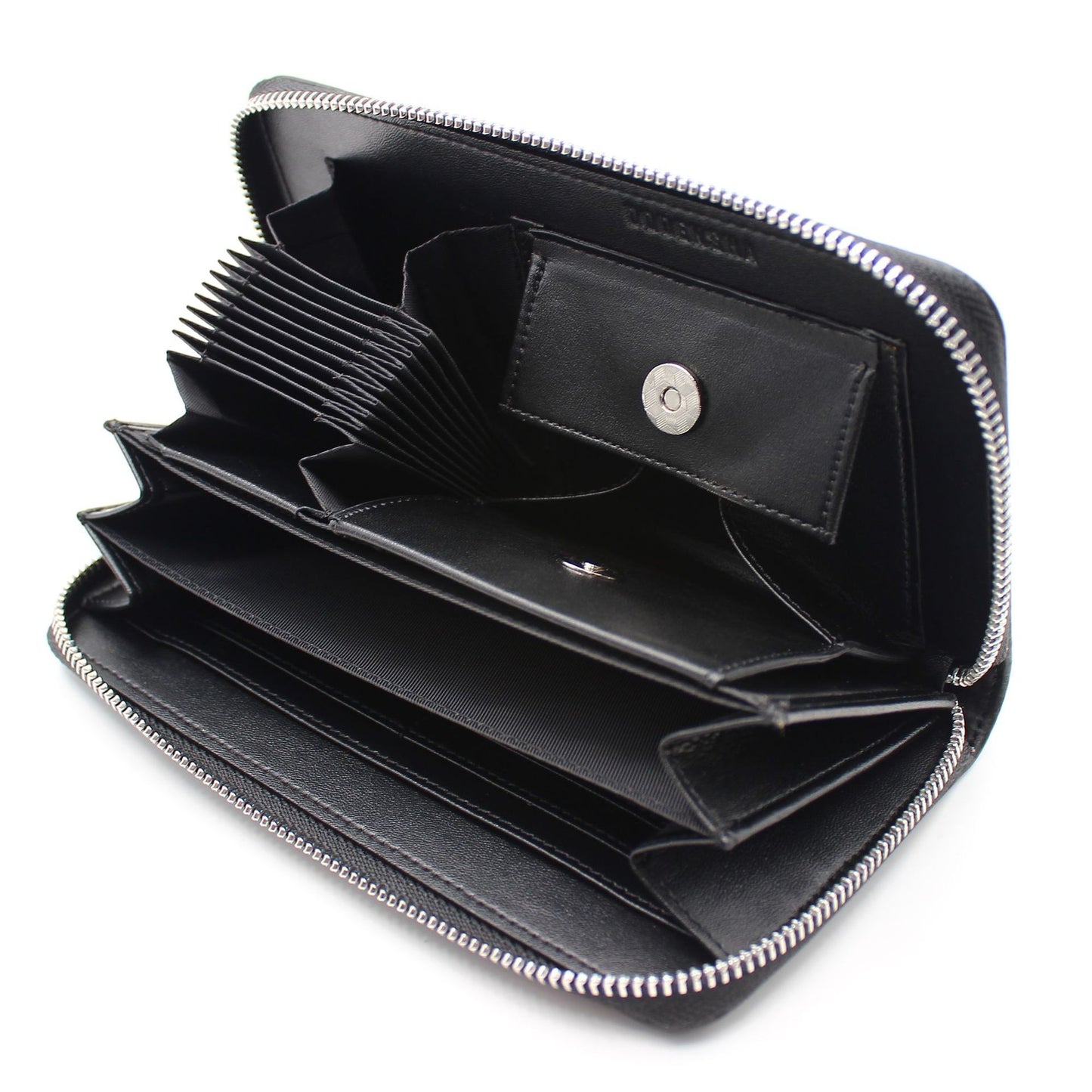 Long men's wallet business real leather wallet portable multifunctional accordion zipper bag