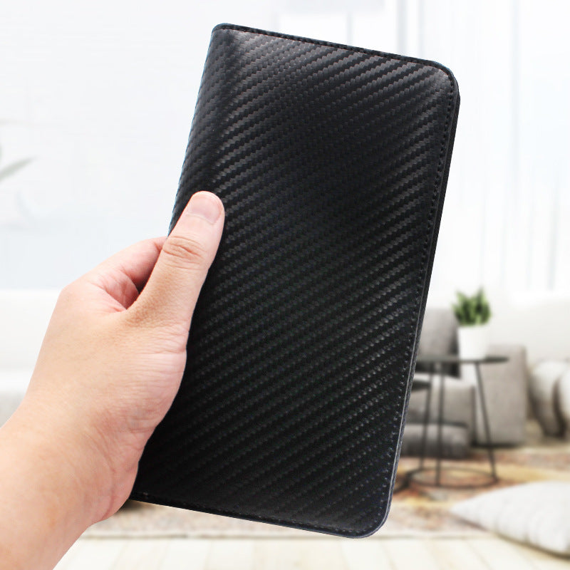 Long men's wallet business real leather wallet portable multifunctional accordion zipper bag