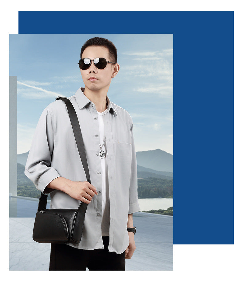 Genuine Leather Men Crossbody Bag