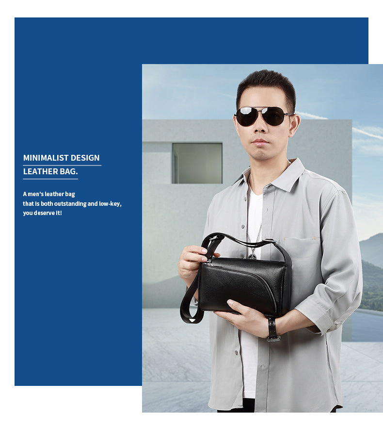 Genuine Leather Men Crossbody Bag