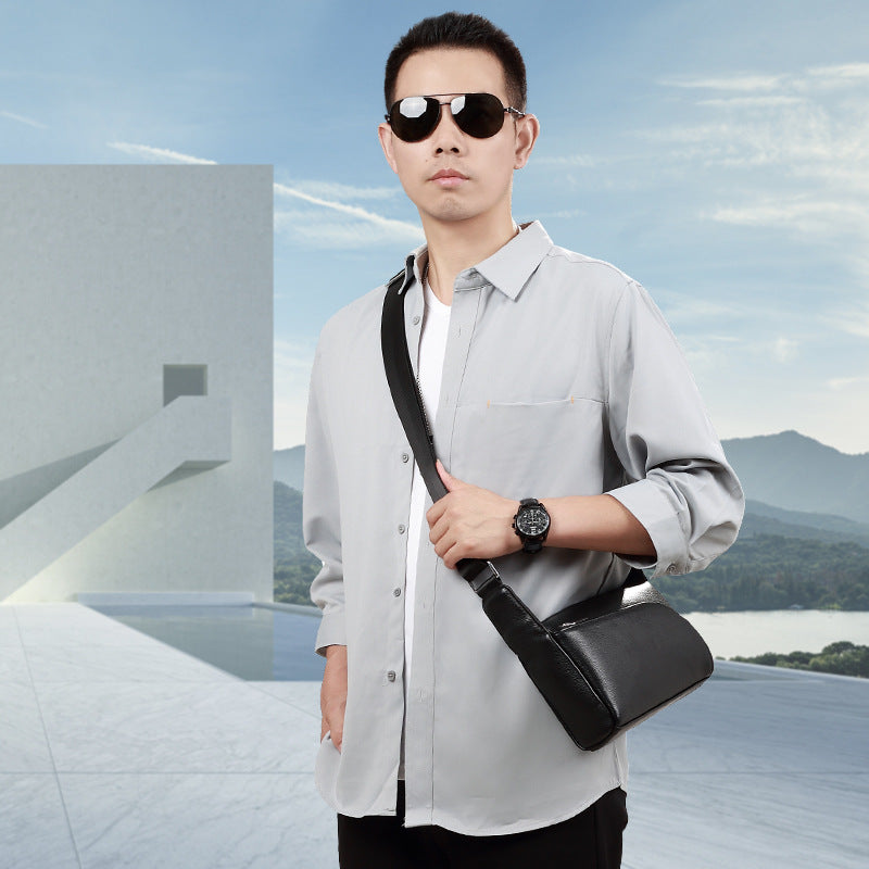 Genuine Leather Men Crossbody Bag